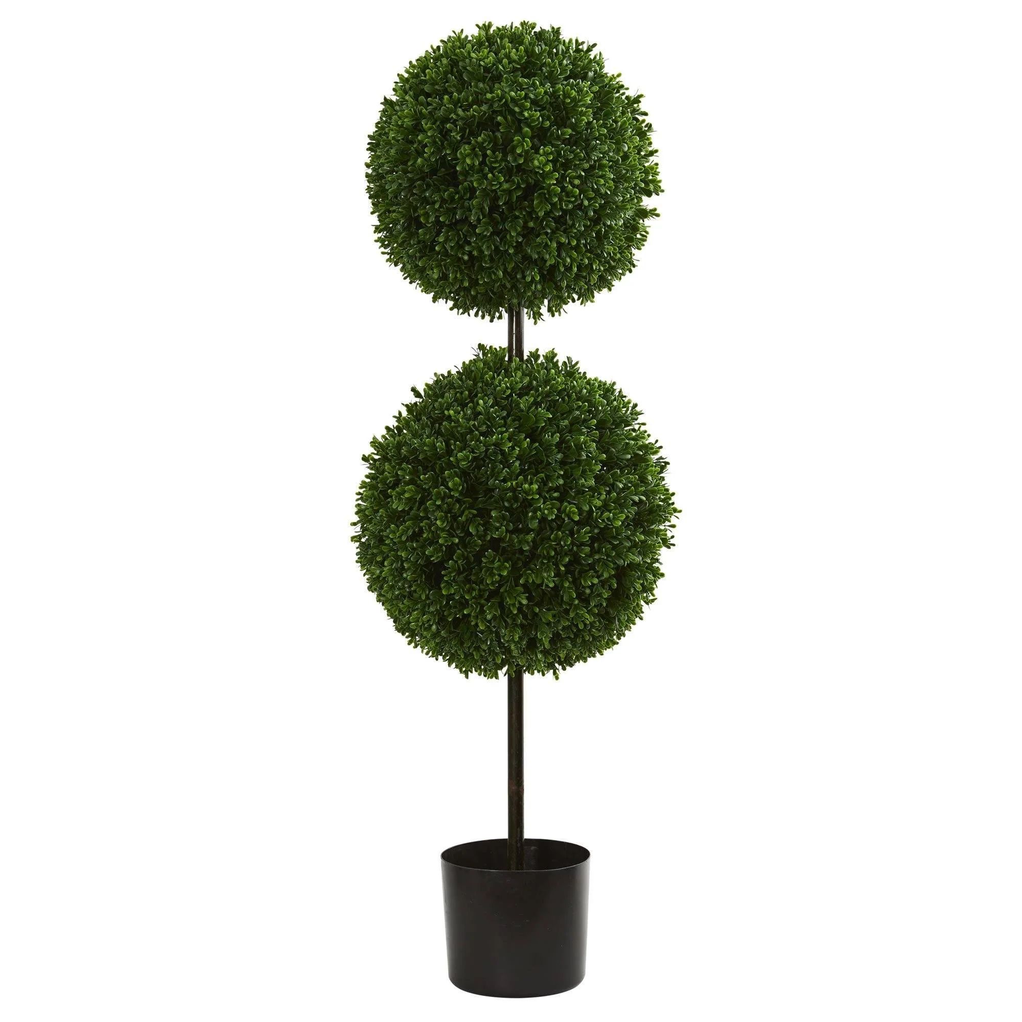 3.5’ Boxwood Double Ball Artificial Topiary Tree UV Resistant (Indoor/Outdoor) | Nearly Natural | Nearly Natural