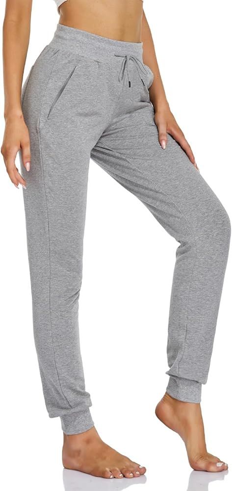 SEVEGO Lightweight Women's 30"/32"/34"/36" Tall Inseam Cotton Soft Jogger with Zipper Pockets Car... | Amazon (US)