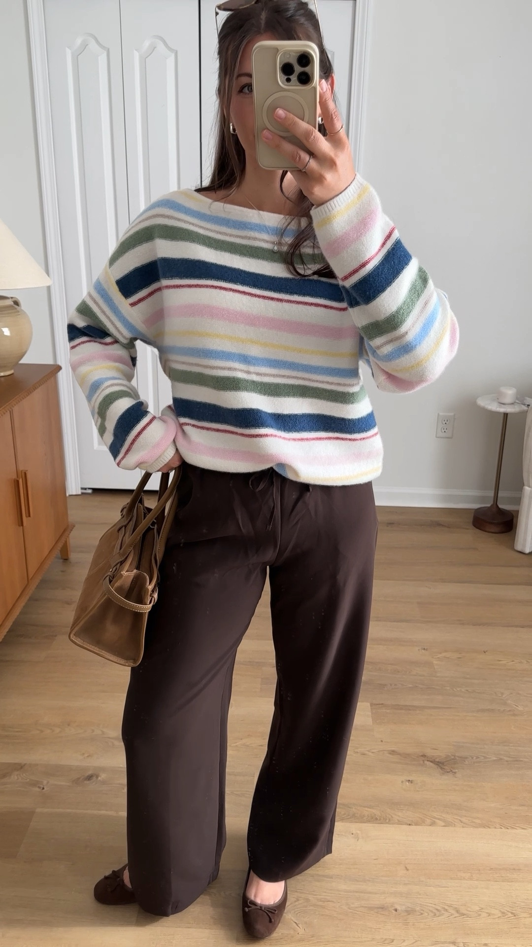 OOTD 🤍  Such a fun sweater for spring. Wearing size small and xs pants. Abercrombie code: AF20. Gap code: GREAT

#LTKSeasonal #LTKSpringSale #LTKSaleAlert