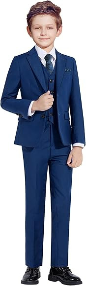 Marvelous World Boys' Formal Slim Fit Suit Set, Adjustable Waist | Amazon (US)