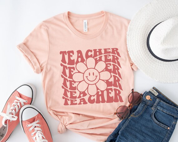 Retro Teacher Shirt Teach Shirt Teacher Shirts Cute Shirt - Etsy | Etsy (US)