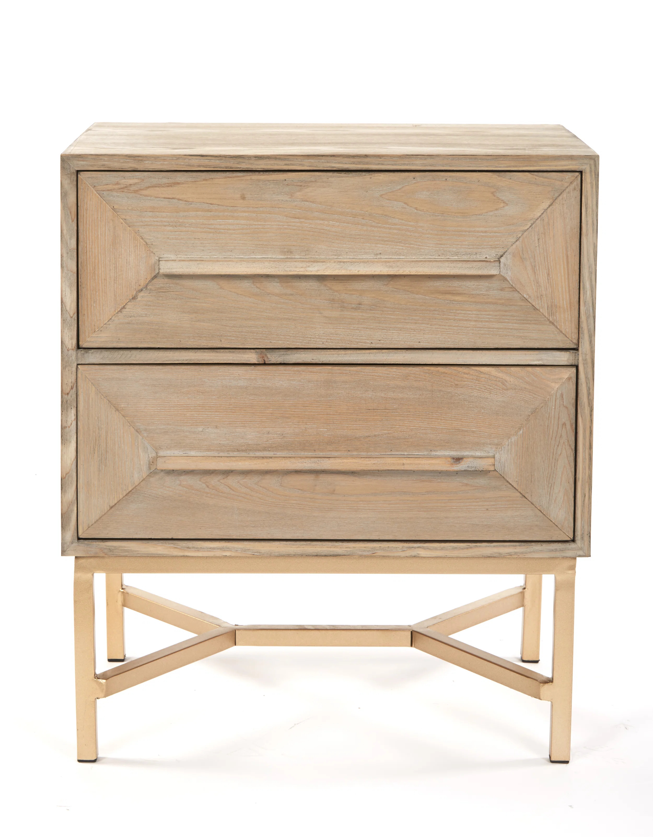 Bechtold 25.25'' Tall 2 - Drawer Solid Wood Nightstand in Brown | Wayfair North America