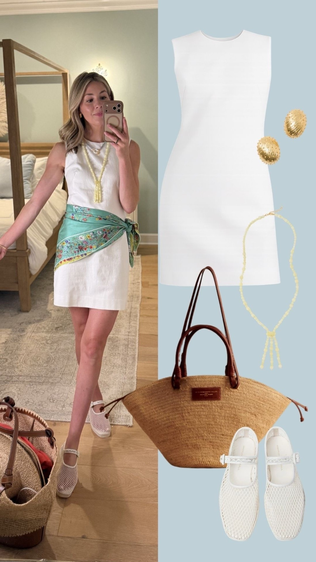my travel day look from our trip to lovango! this white mini is a summer staple. easily styles with flats, sandals, or a kitten heel! this yellow beaded necklace is also a new favorite, the pop of color is fab 💫

wearing a size small dress.

#LTKSeasonal #LTKootd