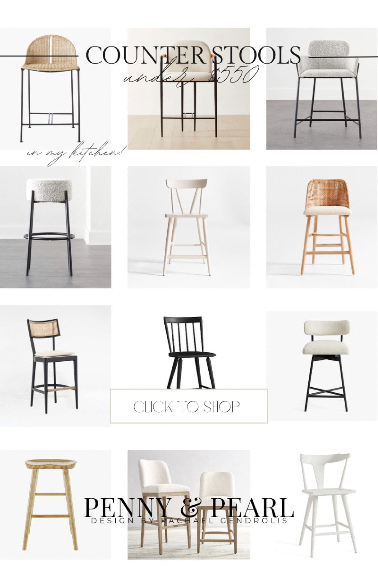 Kitchen counter stools in family-friendly performance fabrics, wood and stain-hiding boucle. Shop my favorite stools under $550 and follow @pennyandpearldesign for more home style and interior design ✨



#LTKFind #LTKhome #LTKstyletip