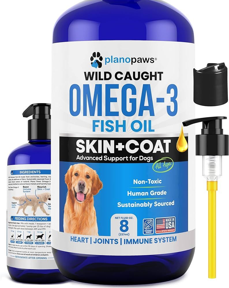 Omega 3 Fish Oil for Dogs - Better Than Salmon Oil for Dogs - Dog Fish Oil Supplement for Sheddin... | Amazon (US)