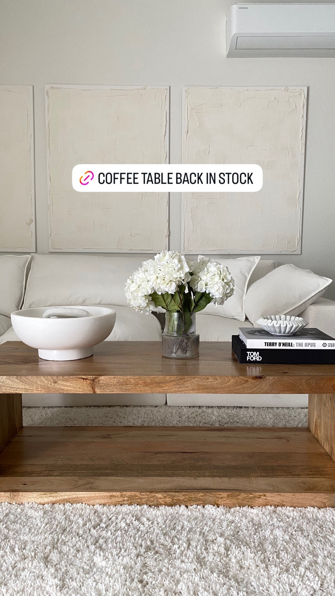 Coffee table back in stock and on sale!