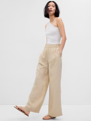 Crinkle Gauze Wide-Leg Pants | Gap (US)