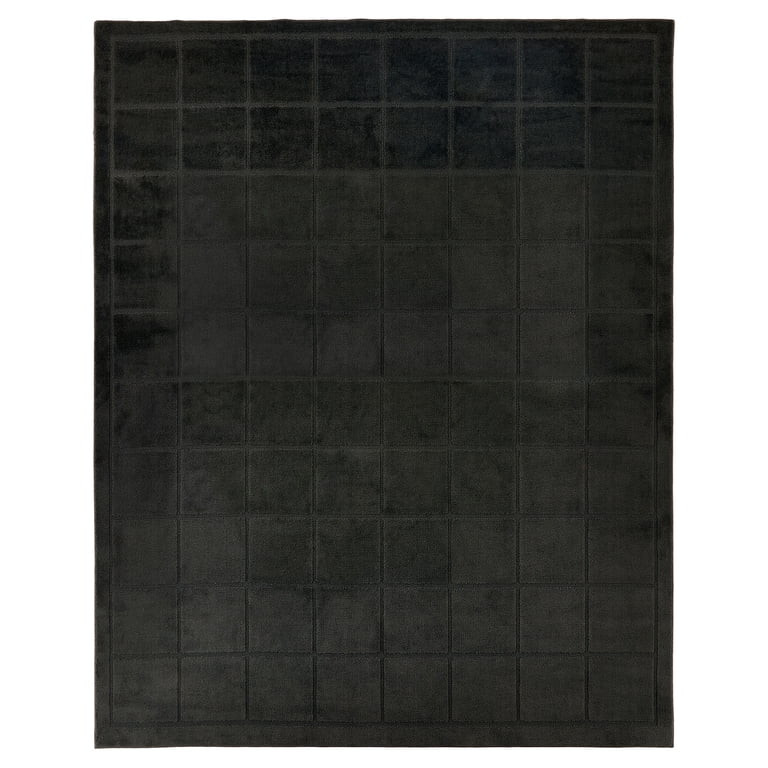 Mainstays Solid High Low Tufted Grid Dark Gray Indoor Area Rug, 8' x 10' | Walmart (US)