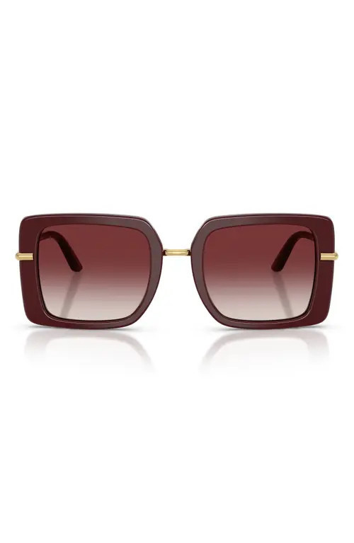 Dolce&Gabbana 52mm Gradient Square Sunglasses in Bordeaux at Nordstrom | Nordstrom