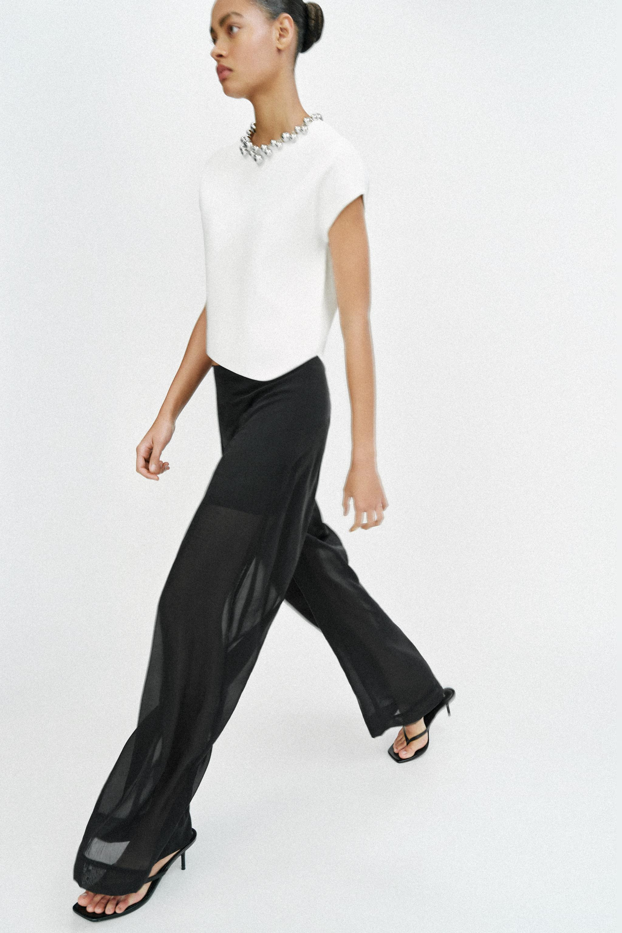 BEADED NECK KNIT TOP | Zara US