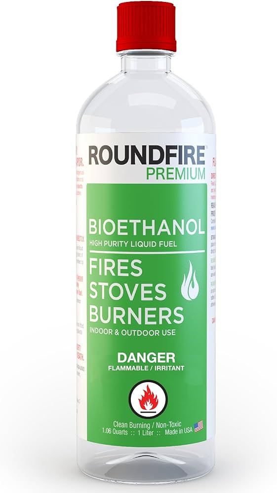 ROUNDFIRE Premium Tabletop Fireplace Fuel - 1 Liter Ethanol for Fire Pits and Table Top Fireplace... | Amazon (US)