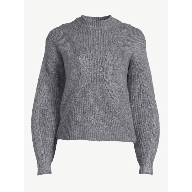 Scoop Women's Textured Cable Knit Sweater | Walmart (US)