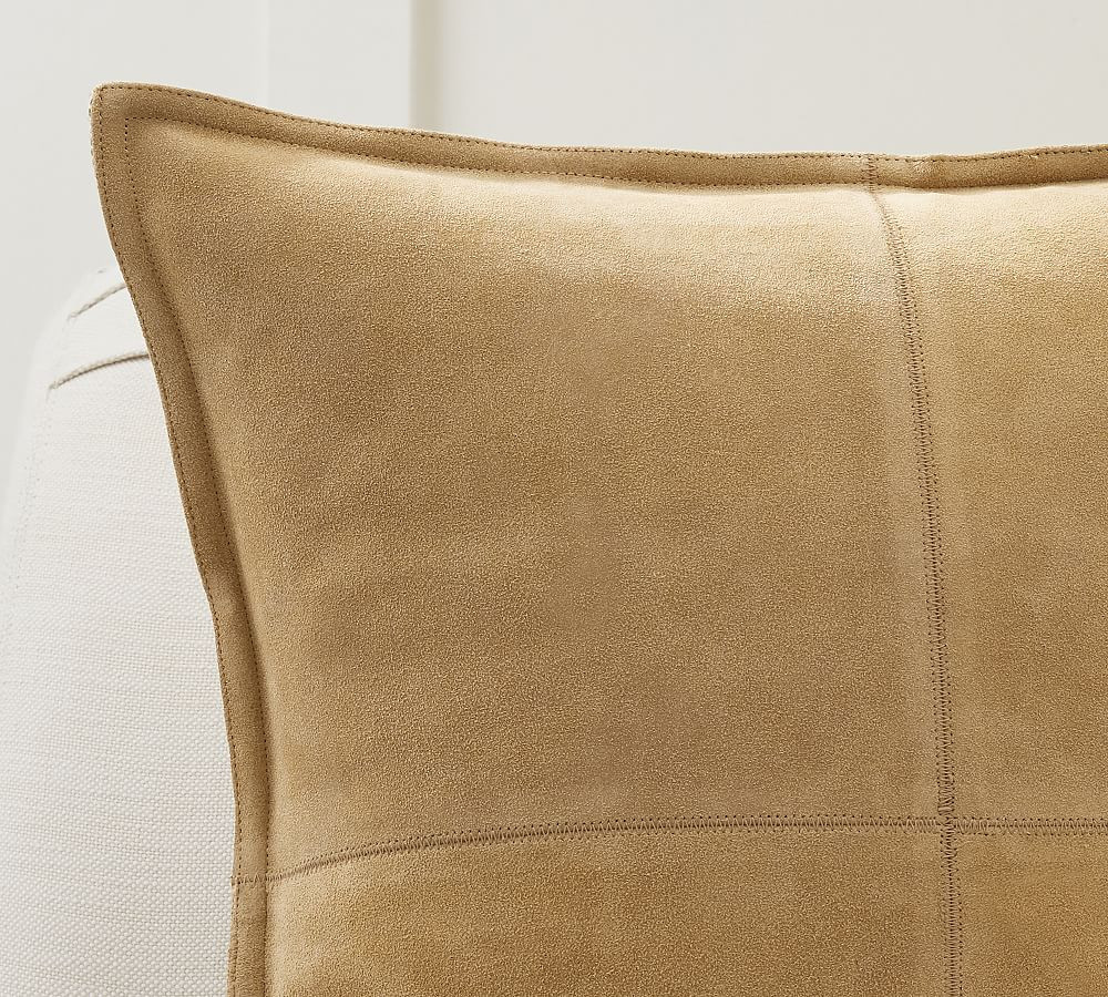 Pieced Suede Pillow | Pottery Barn (US)