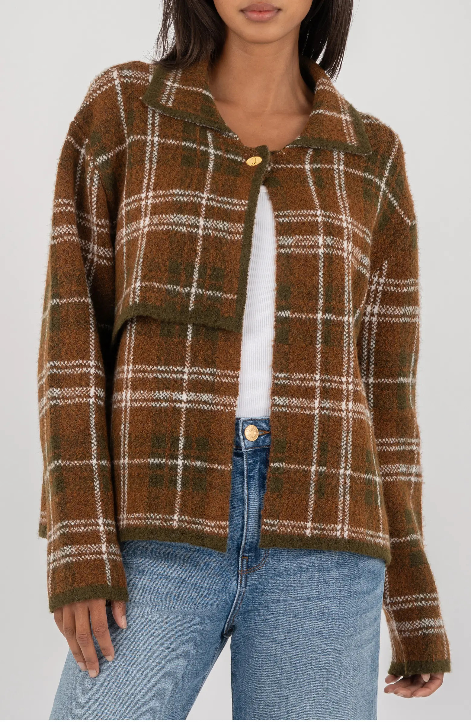 KUT from the Kloth Gemma Plaid Sweater Jacket | Nordstrom | Nordstrom