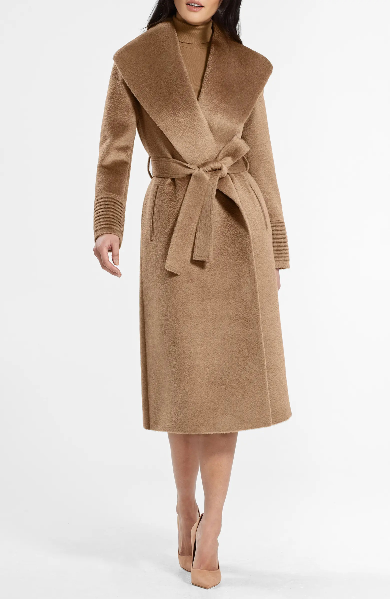 SENTALER Shawl Collar Alpaca & Wool Longline Wrap Coat | Nordstrom | Nordstrom