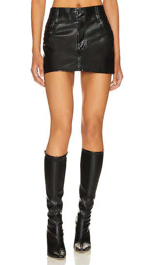 Laika Faux Leather Mini Skirt in Black | Revolve Clothing (Global)