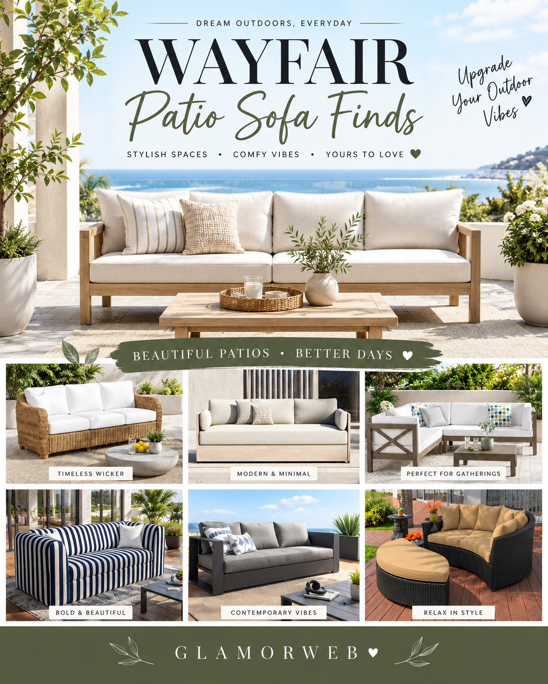 POV: you finally create the Pinterest patio of your dreams ☁️✨
These minimalist outdoor sofas from Wayfair completely changed the vibe of my space… it’s giving calm, cozy, and expensive (without the price tag 😭)

Perfect for morning coffee, sunset lounging, or hosting cute little dinners outside. I swear a good patio setup just makes life feel better

#patiofinds #wayfairhome #outdoorlivingstyle #modernoutdoor #minimaliststyle #neutraldecor #cozyspaces #patioideas #outdoorinspo #backyarddecor #homegoals #ltkhomeinspo #ltkdecor #ltkpatio #homestyle #outdoorvibes #relaxedliving #summervibes #fallready #patioseason #affordablefinds #luxurylookforless #homeupgrade #cozyhome #designinspo #aestheticdecor #beigeliving #cleanhome #simpleliving #outdoorcomfort #sectionalstyle #patiosetup #homedetails 

 #LTKSeasonal #LTKHome #LTKSaleAlert