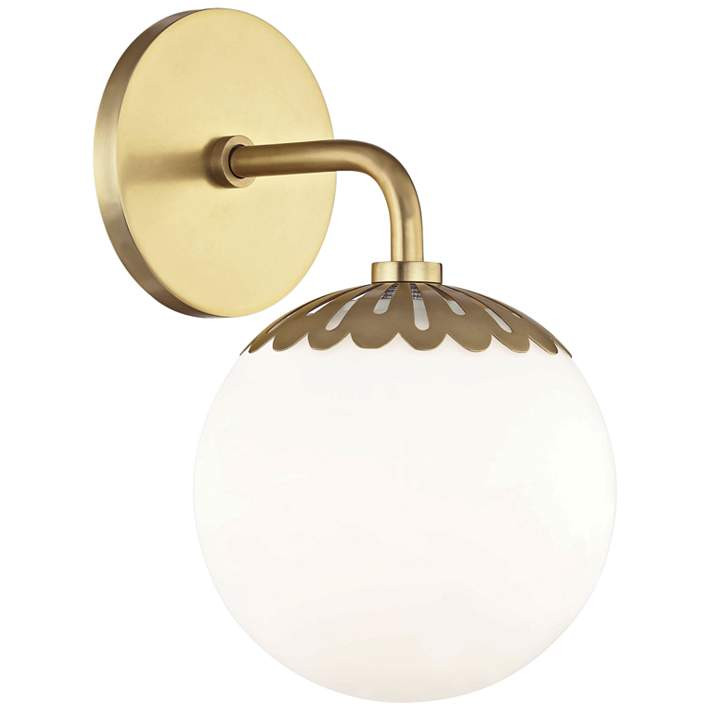 Mitzi Paige 11" High Aged Brass Wall Sconce | Lamps Plus