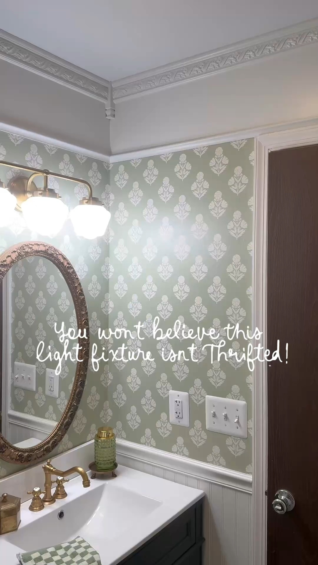 The kind of lighting that makes a bathroom feel instantly warmer and more collected 🤍 this fixture has that vintage-inspired look I’m always drawn to, and it completely changed the mood of the space without a full renovation.

It’s one of those small swaps that makes everything feel more custom and intentional.

#ltkhome #ltkdecor #bathroomlighting #cozyhome #vintageinspired #collectedhome #neutralhome #bathroomupgrade
