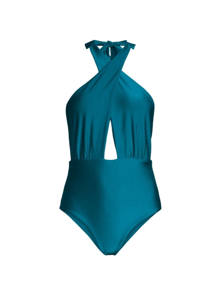 Cowry Halter One-Piece Swimsuit | Saks Fifth Avenue