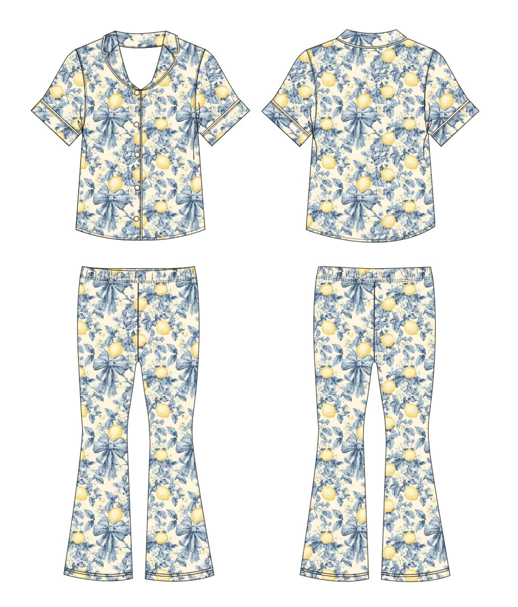 Pre-Order VINTAGE CITRUS TOILE DREAM GIRL'S FLARE SET 9/10 | Dream Big Little Co.
