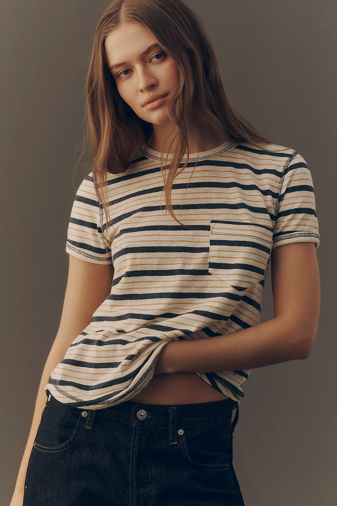 Pilcro Earn Your Stripes Tee | Anthropologie (US)