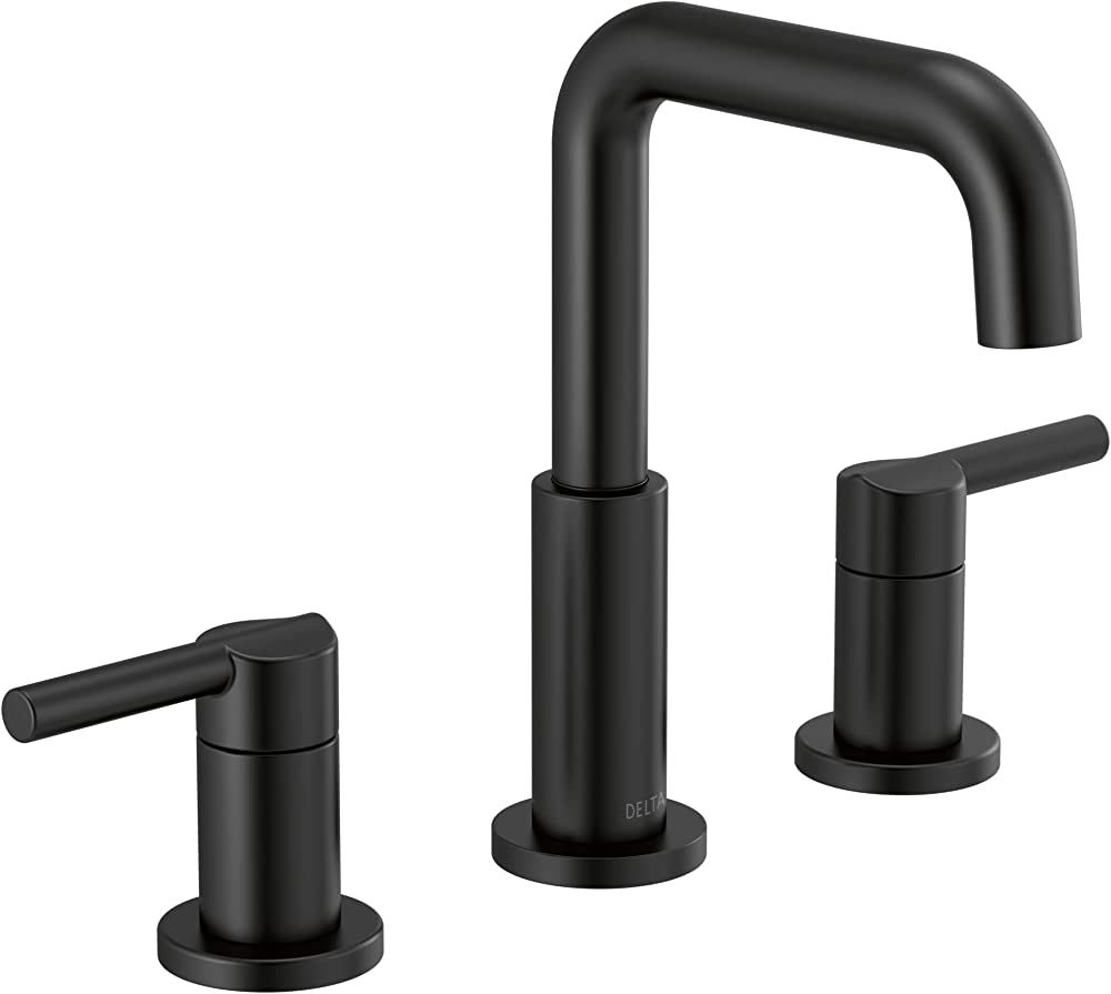 Delta Faucet Nicoli Widespread Bathroom Faucet 3 Hole, Matte Black Bathroom Faucet, 2 Handle Bath... | Amazon (US)