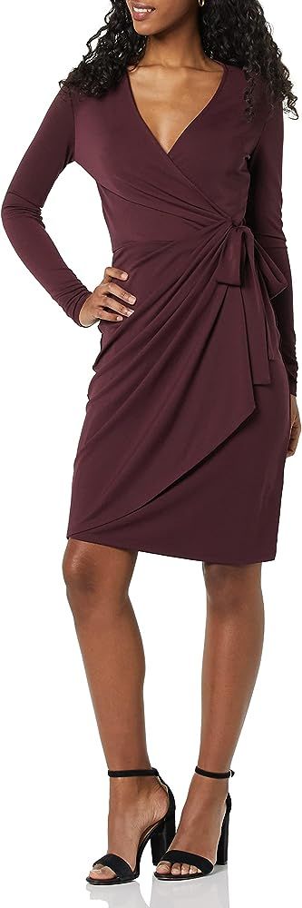 Amazon Essentials Women's Long Sleeve Classic Wrap Dress (Available in Plus Size) | Amazon (US)
