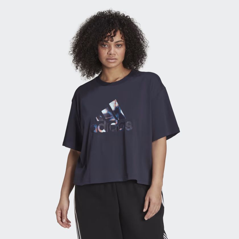 adidas x Zoe Saldana Crop Logo Tee (Plus Size) | adidas (US)