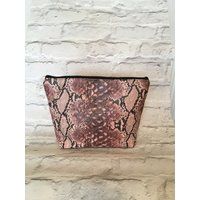 Pink Snakeskin Cosmetic Bag | Etsy (UK)