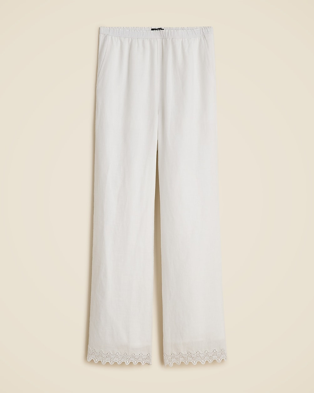 Stratus lace-trim pant in linen | J. Crew US