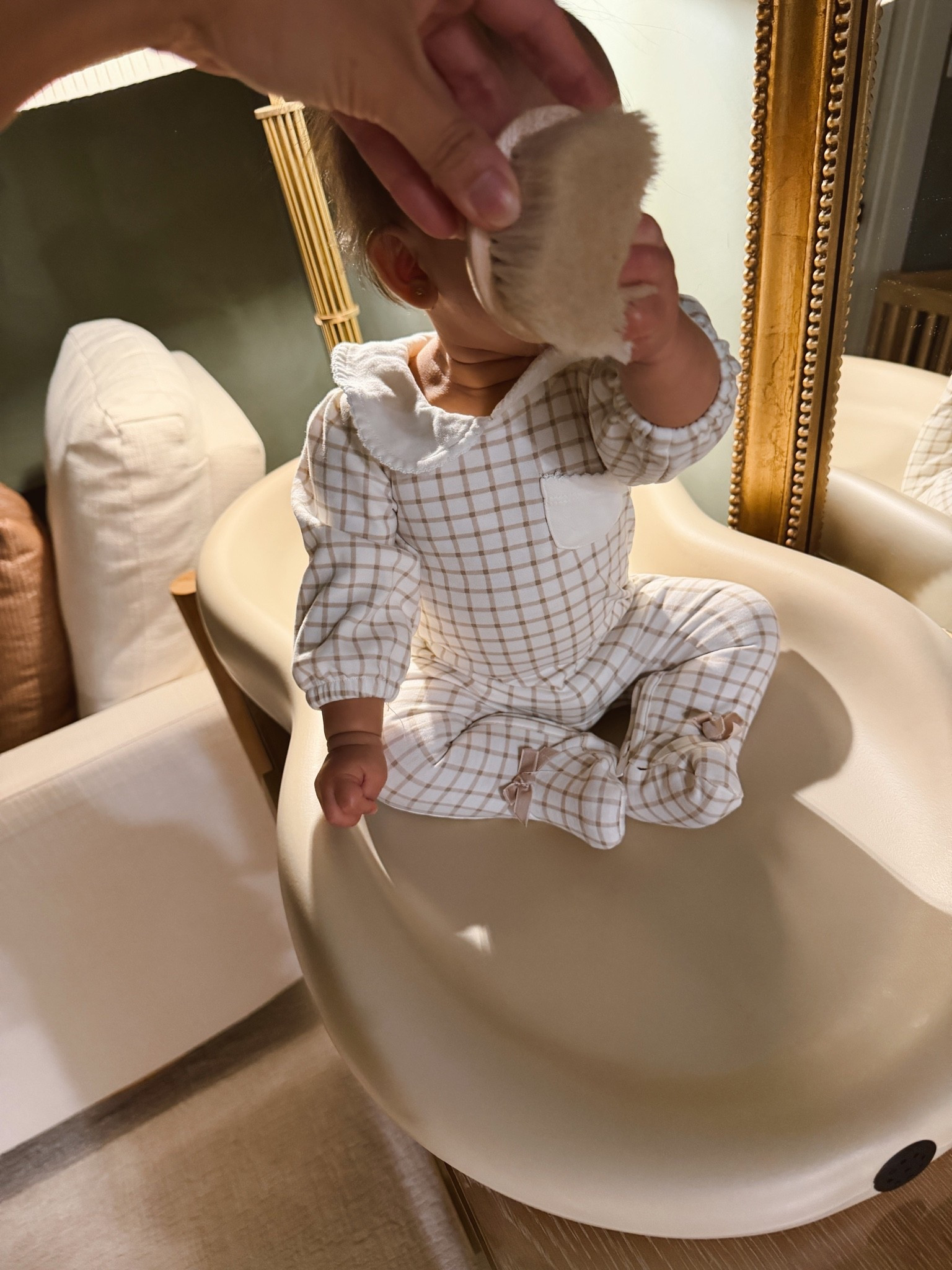 Cute cotton pajamas for a baby girl. Love the Peter Pan collar, bows and pockets. Fits true to size and I like the zipper on the bottom for diaper changes.

#LTKBaby #LTKmomlife