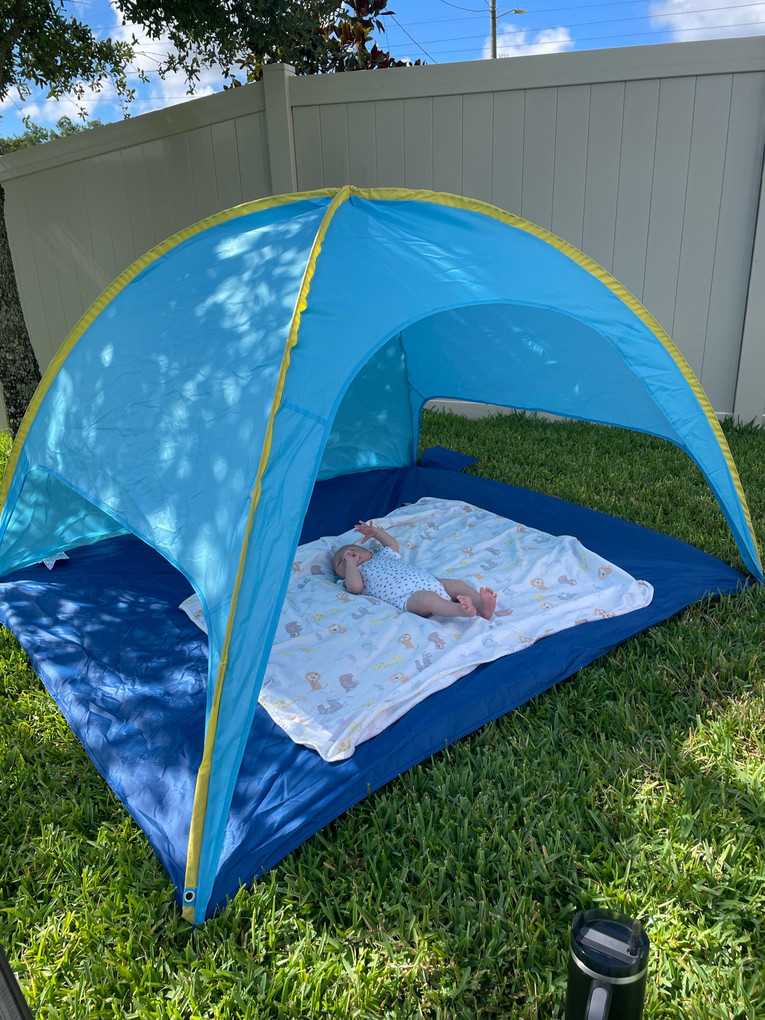 I’m his kid tent is a must for any beach trips, backyards, or outings in warmer climates. It comes with stakes so you don’t have to worry about it blowing away. Target find. Under $30!

#LTKtravel #LTKfamily #LTKSeasonal
