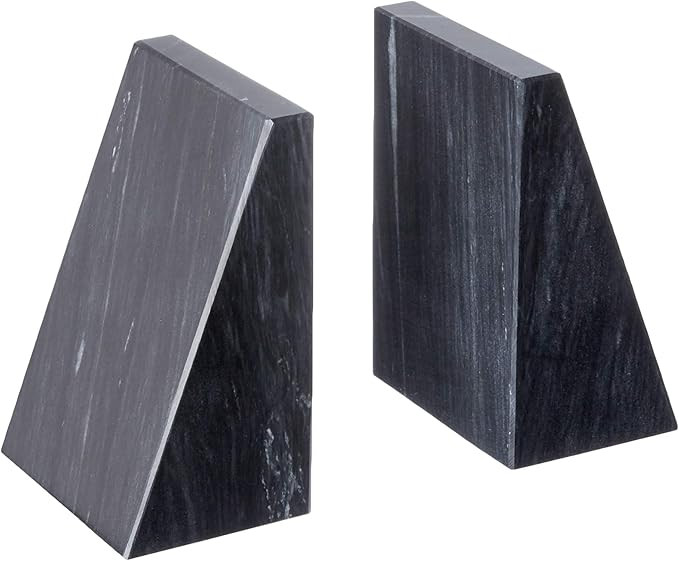 Fox Run Triangular 100% Natural Polished Black Marble Bookends | Amazon (US)