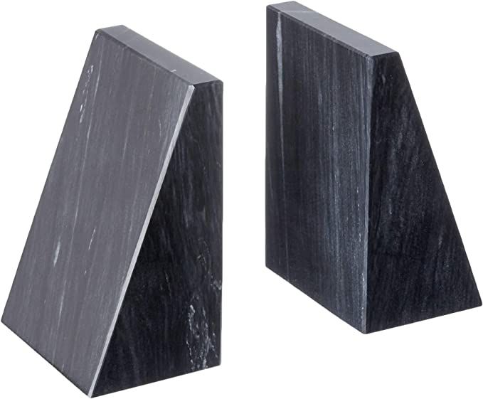 Fox Run Triangular 100% Natural Polished Black Marble Bookends | Amazon (US)