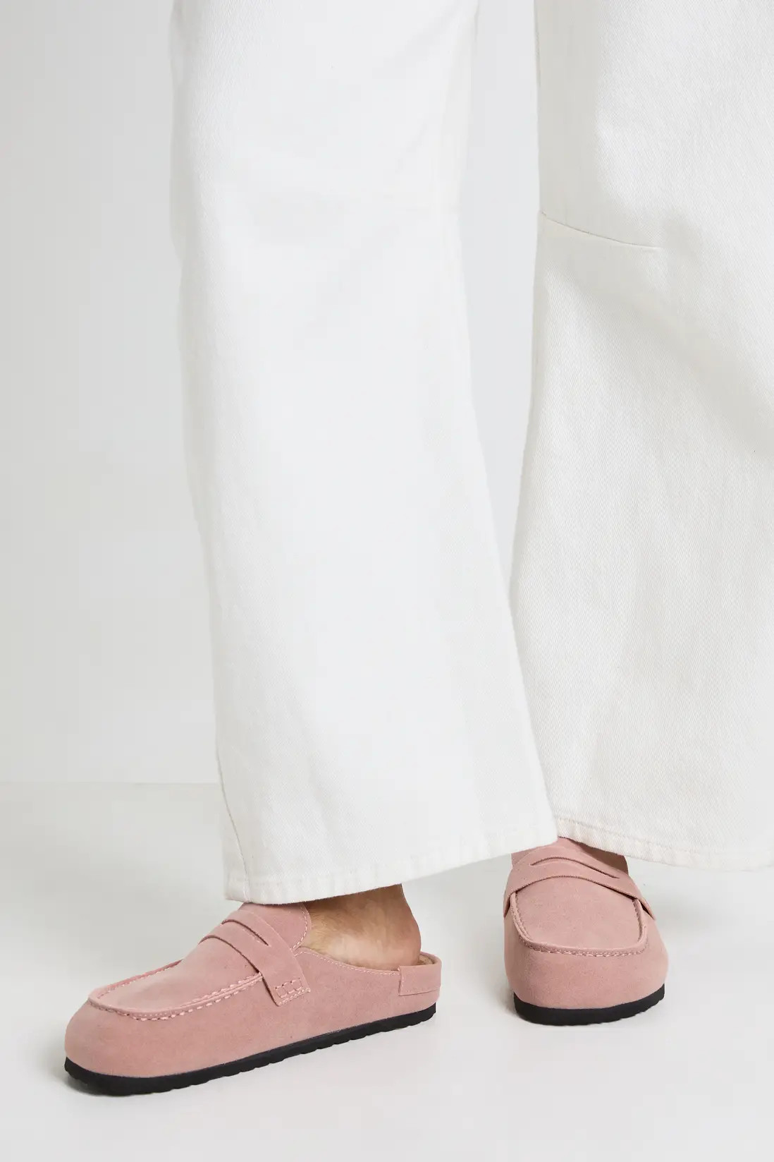 Pink Faux Suede Closed Toe Clogs | Boohoo | Boohoo.com (UK & IE)
