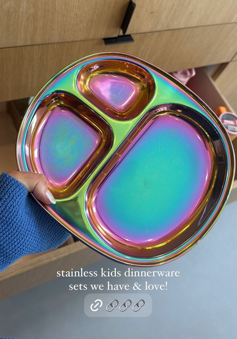 Amazon stainless steel plates that the kids love!!  

 #LTKFindsUnder50 #LTKKids #LTKFamily