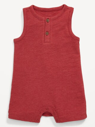 Solid Unisex Henley Romper for Baby | Old Navy (CA)