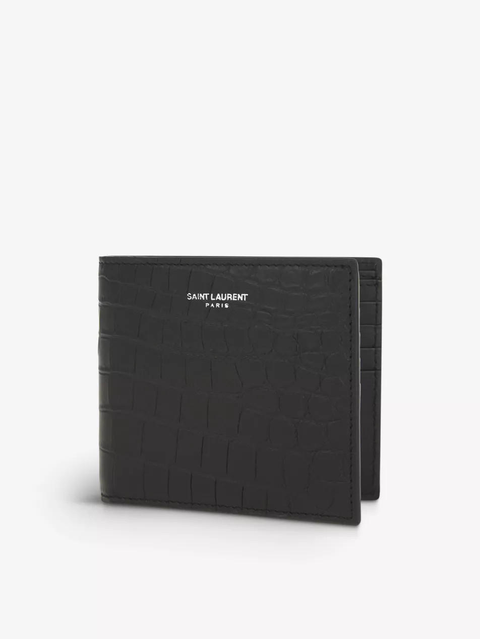 Branded crocodile-embossed leather wallet | Selfridges