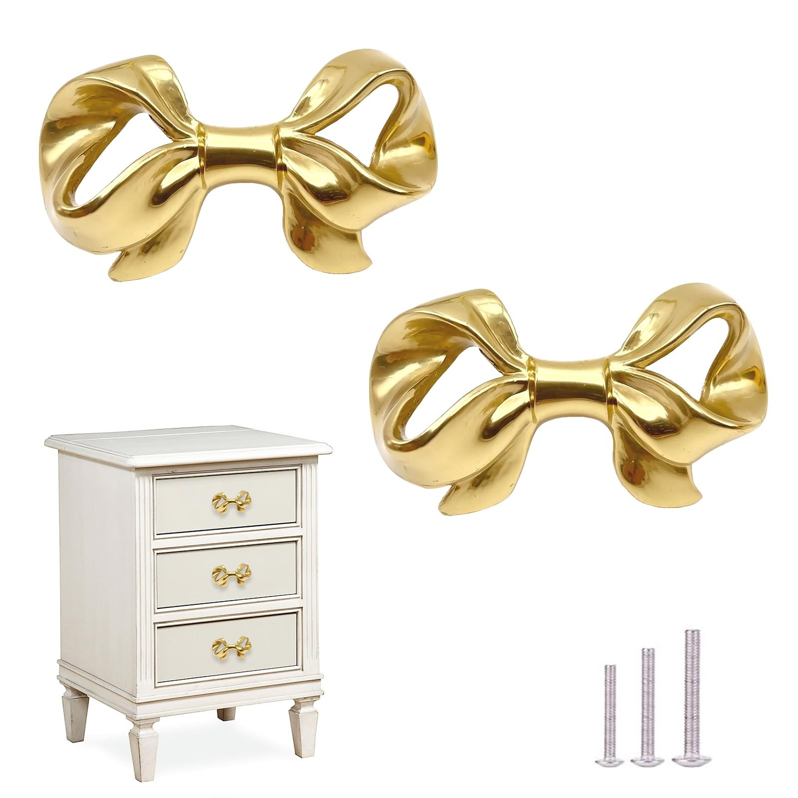 Thick Brass Bow Shape Cabinets Knobs for Cabinet Drawer Cupboard Pulls Handle Perfect Decor Furni... | Amazon (US)