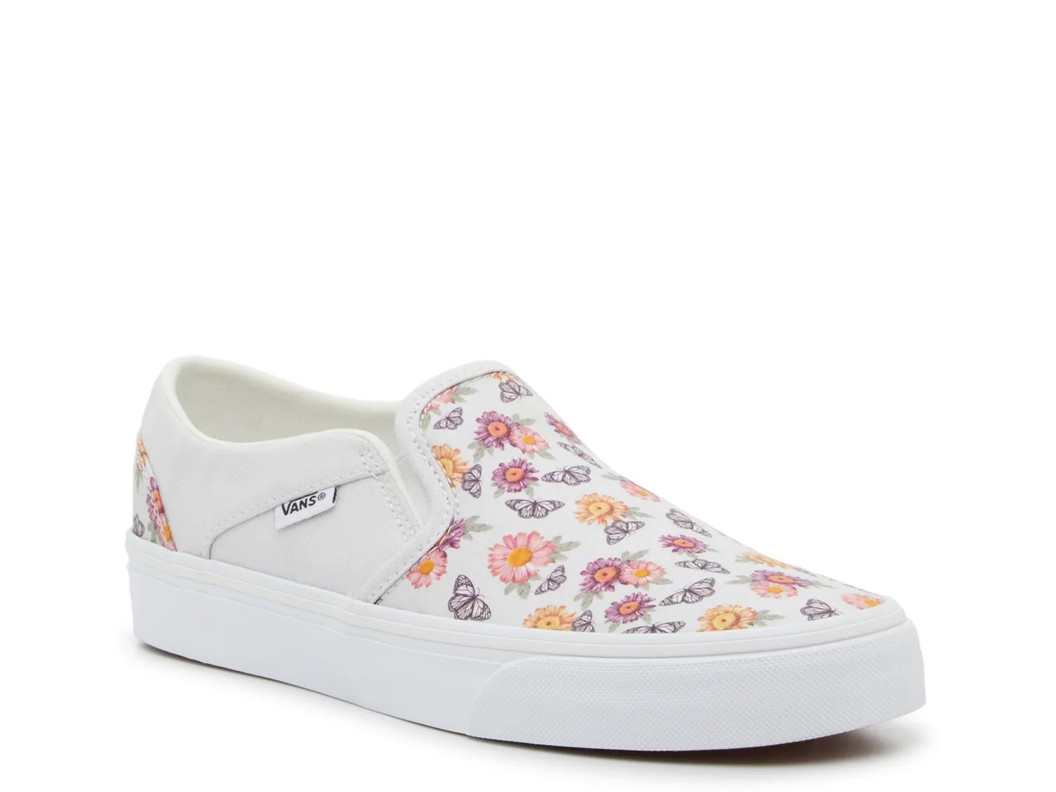 Vans Asher SlipOn Sneaker | Women's | Multicolor Floral Print | Size 9.5 | Sneakers | DSW