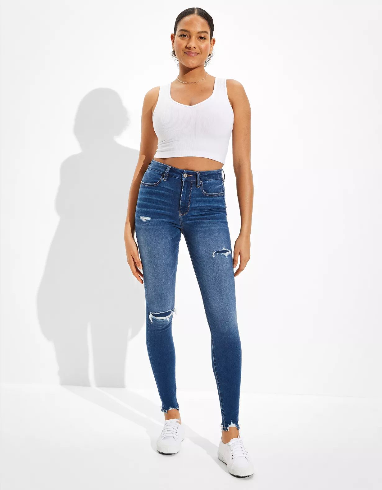 AE Forever Soft Patched Super High-Waisted Jegging | American Eagle Outfitters (US & CA)