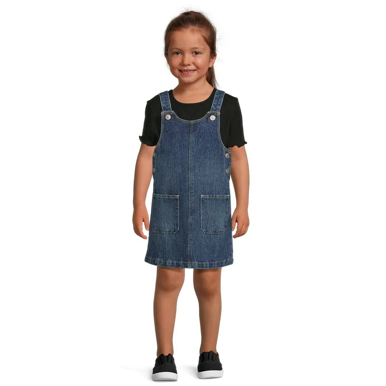 Wonder Nation Baby and Toddler Girls Jumper Dress, Sizes 12M - 5T - Walmart.com | Walmart (US)