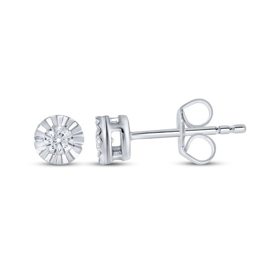 Round-Cut Diamond Solitaire Stud Earrings 1/6 ct tw Sterling Silver (J/I3) | Kay Jewelers