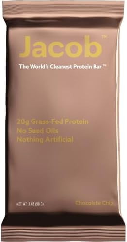 Jacob Bar, Protein Bars, Chocolate (9 Bars Total) - 20g Grass-Fed Protein, No Seed Oils, Nothing ... | Amazon (US)