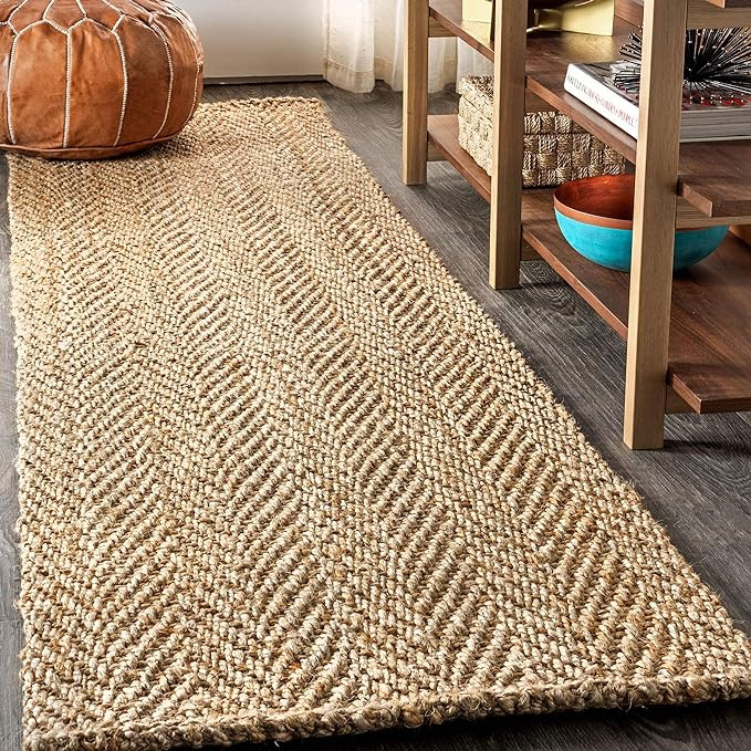 JONATHAN Y NFR101A-28 Espina Hand Woven Herringbone Chunky Jute Indoor Area -Rug Bohemian Farmhou... | Amazon (US)