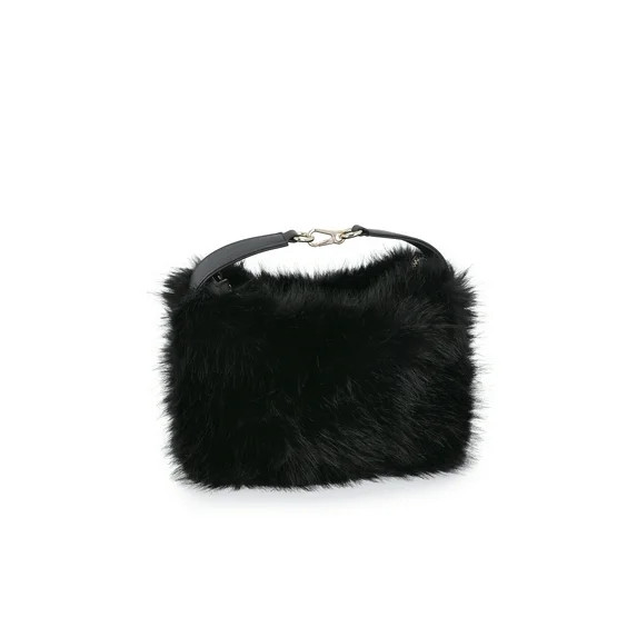 Scoop Women's Faux Fur Top Handle Mini Bag, Black - Walmart.com | Walmart (US)