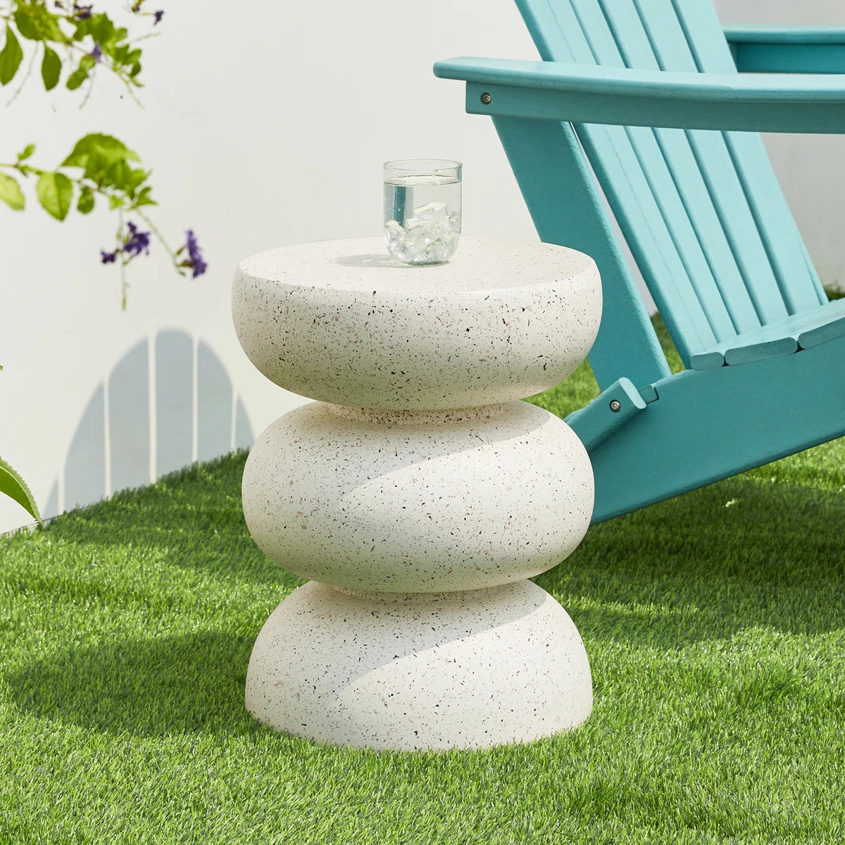 18"H MGO Faux Terrazzo Garden Stool or Planter Stand or Accent Table | Wayfair North America