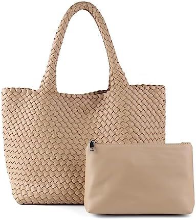 LEMONEYE Women's PU Hand woven Handbag Shoulder Bag Fashion Belt Wallet Suitable for Work Shoppin... | Amazon (US)