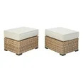 Better Homes & Gardens River Oaks All-Weather Wicker Outdoor Ottomans – 2 Pack, Natural | Walmart (US)